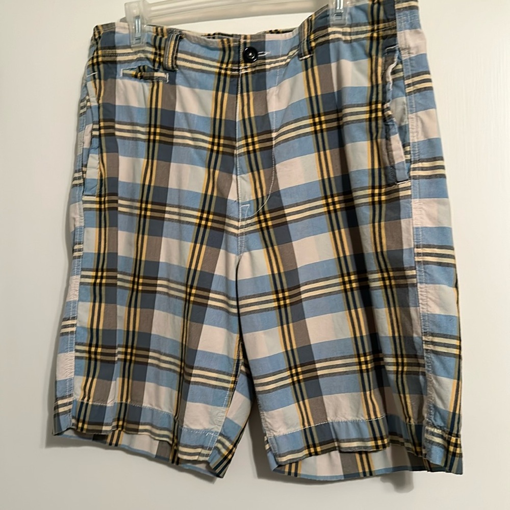 Casual plaid shorts with four pockets